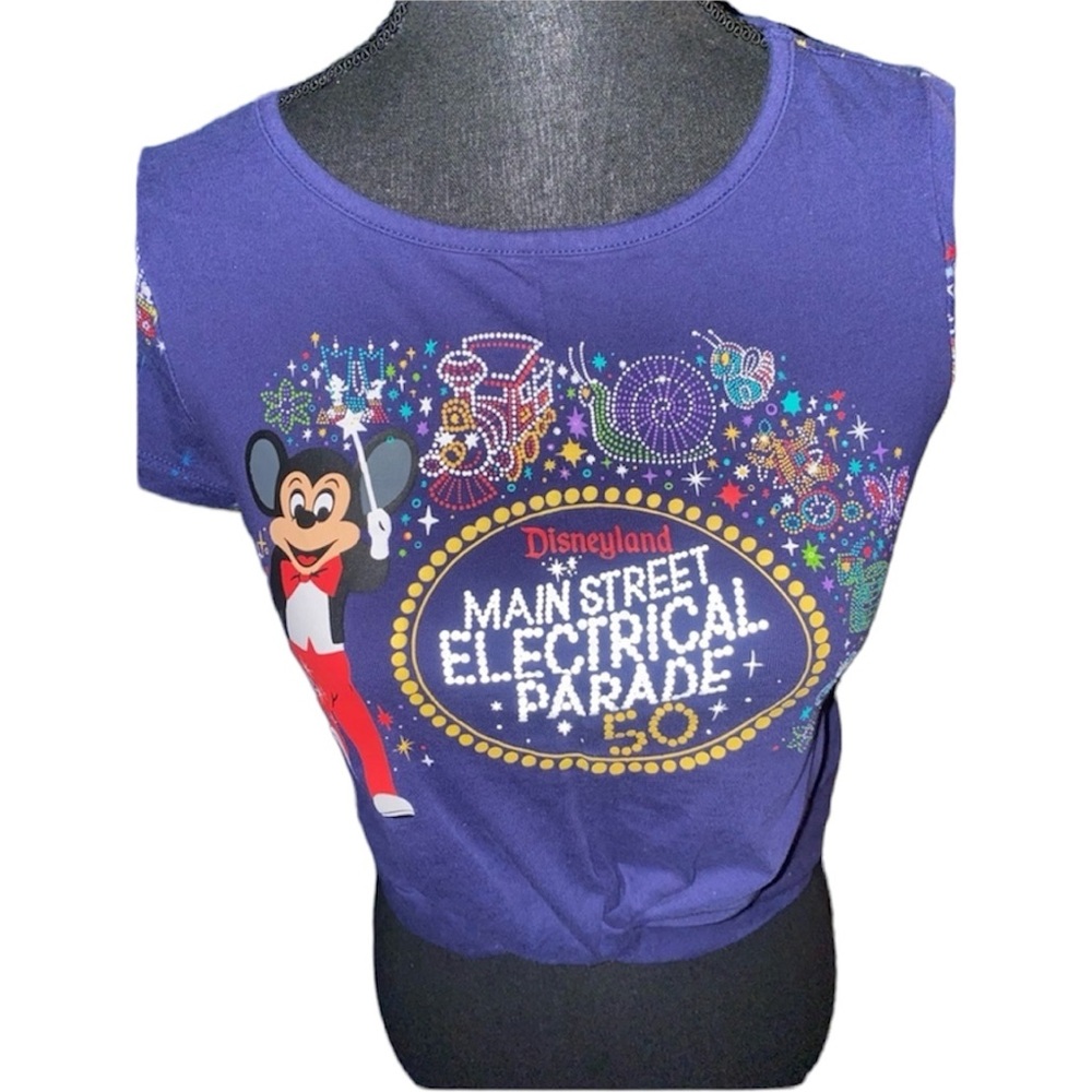 Disneyland 50th Anniversary Main Street Electrical Parade Kids Crop-Shirt L11/12